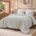 thumbnail image 2 of Regency Heights Waffle Weave Duvet Cover Set King/Cal King Size, Breathable Duvet Cover Set for All Season, 3-Piece Textured Bedding Set with Pillow Shams, White/Multi Color, 2 of 8