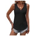 thumbnail image 6 of Button Embroidered Eyelet Tank Top Black XXL, 6 of 8