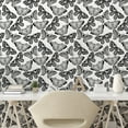 thumbnail image 3 of Ambesonne Black and White Peel & Stick Wallpaper for Home, Abstract Fauna, 13"x36", Black White, 3 of 6