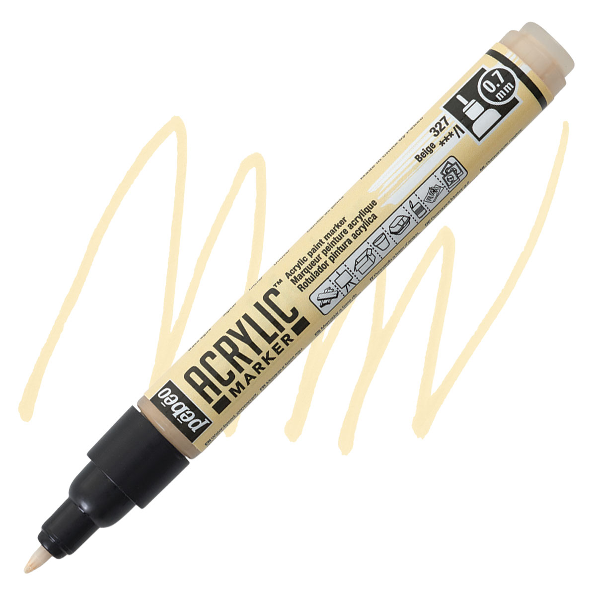 Pebeo Acrylic Marker Beige, 0.7 mm, Fine Nib