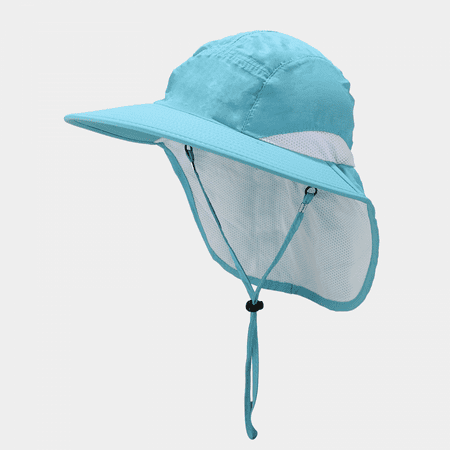 Fishing Hat with Neck Flap, Sun Protection Hiking Hat for Men Women Safari  Cap, Sun Hat Gardening Beach, Blue N133 