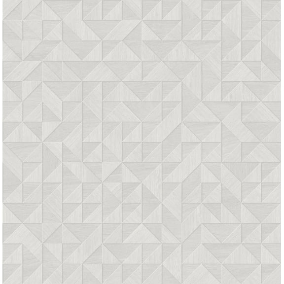Decorline Gallerie Light Grey Triangle Geometric Wallpaper, 20.5-in by 33-ft, 56.38 sq. ft.
