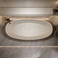 thumbnail image 3 of MIKIBAMA 67'' Freestanding Bathtub Resin Stone Soaking Bathtub, 3 of 5