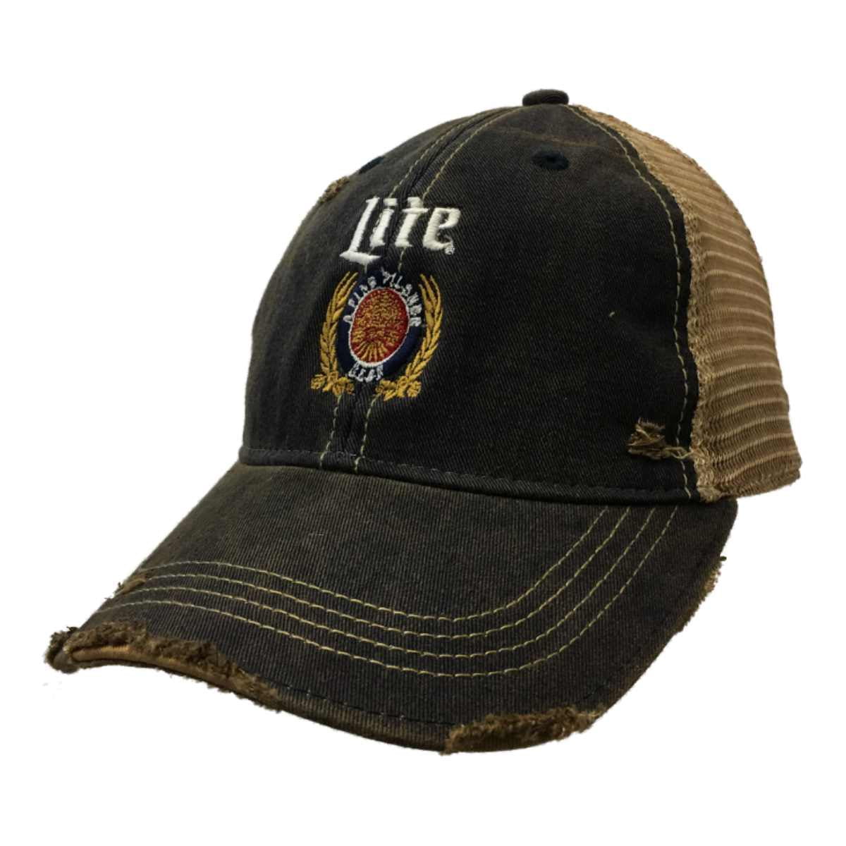 Miller Lite Brewing Company Retro Brand Vintage Mesh Beer Adjustable ...