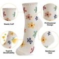 thumbnail image 3 of Women Crew Socks | 4-6 Pairs Flower Graphic Rainbow Striped Design Polka Dot Heart Leopard Pattern Cotton Socks | US 6-8, 3 of 6