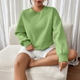 thumbnail image 6 of YHAJDS Womens Casual Workout Clothes Drop Shoulder Crew Neck Solid Sweatshirt, 6 of 9