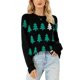 thumbnail image 2 of Suéter navideño de jacquard con diseño de árbol de Navidad europeo y americano, suéter informal para mujer, 2 of 6
