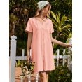 thumbnail image 3 of Camisón Ekouaer bordado de algodón para mujer, color rosa claro, 3 of 6