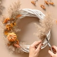 thumbnail image 3 of 2 Pack Natural Grapevine Wreath, 15.74" Christmas Rattan Wreath Farmhouse Craft Wreaths Vine Branch Wreath, DIY Wreath Making Supplies for Xmas, Autumn Home Decor (White), 3 of 8
