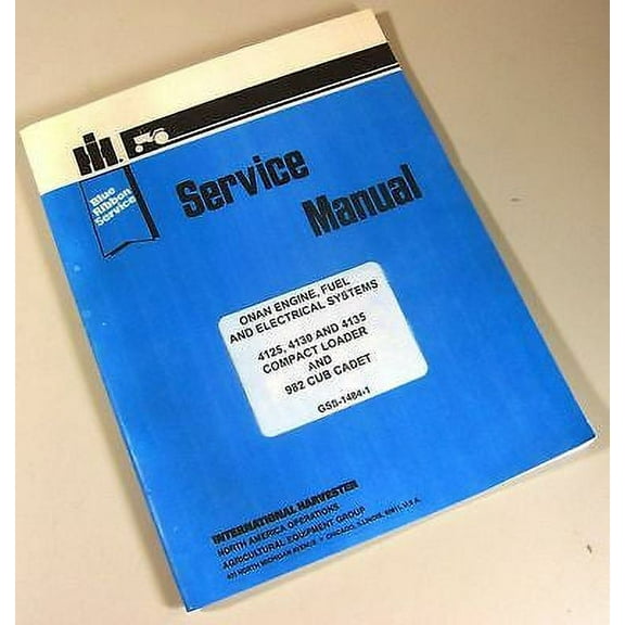 Cub Cadet 982 Lawn Mower Garden Tractor Onan Engine Service Manual Repair Shop