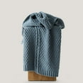 thumbnail image 5 of EVERGRACE Chunky Chenille Knit Throw Blanket for Couch, Soft Luxurious Moss Stitch Blankets for Bed, Cozy Decorative Farmhouse Knitted Throws for Sofa, Stormy Blue, 60" x 80", 5 of 9