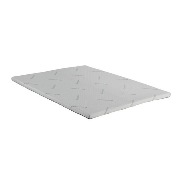 Furniture of America Al Fabric King Memory Foam Topper Mattress in White