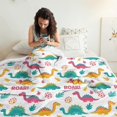thumbnail image 3 of Cute Dinosaur Cartoon Pattern Soft Sherpa Fleece Throw Blanket, Warm Cozy Plush Blanket for Sofa Bed Couch, All Season, 50"x60", 3 of 5