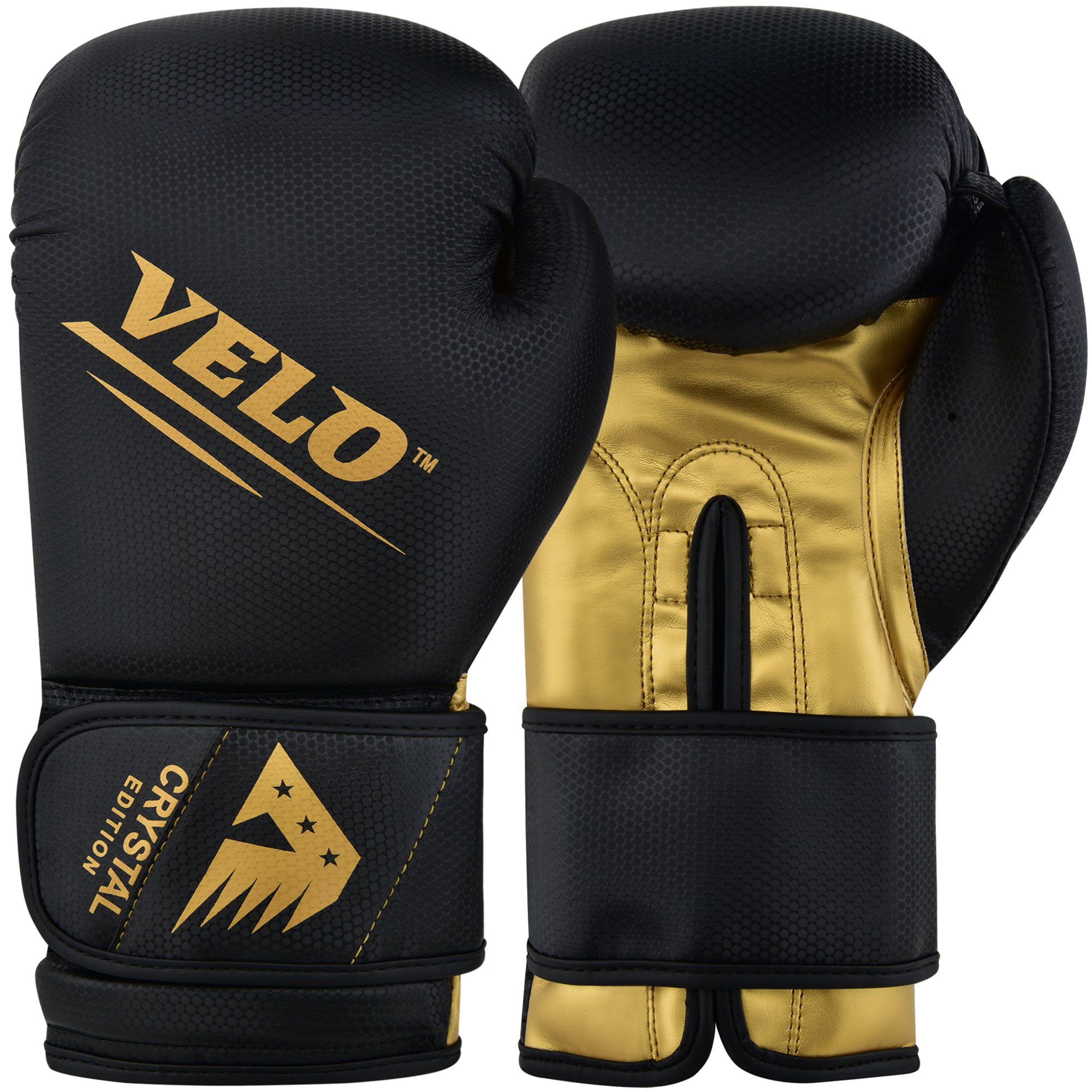 VELO Leather Boxing Gloves Punch Training Body Combat Martial Arts Sparring MMA 
