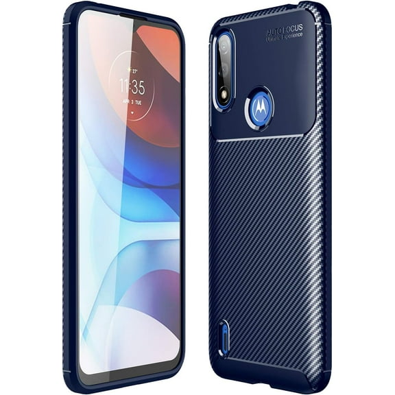 Case for Moto E7 Power, Slim Shockproof Soft TPU Protective Shell Compatible with Motorola Moto E7 Power (Blue)