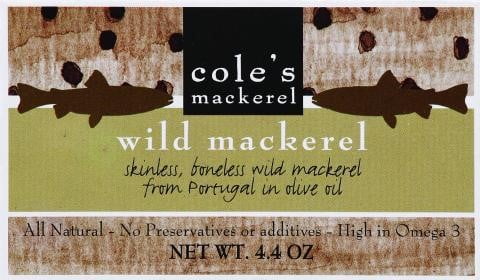 Cole's Mackerel Wild Mackerel in Olive Oil, 4.4 OZ by Coles