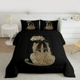 thumbnail image 2 of Manfei Animal Cheetah Bedding Comforter Set 2pcs for Boys Girls,Black Ribbon Bow Twin Comforter Sets Microfiber,Jungle Wildlife Breathable Bedding Set,Luxury Bedroom Decor,Reversible, 2 of 8