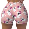 thumbnail image 2 of Daiia Bulldog Pattern Women's Workout Shorts Biker Shorts - High Waisted Workout Spandex Tummy Control Gym Running Yoga Shorts-Large, 2 of 8