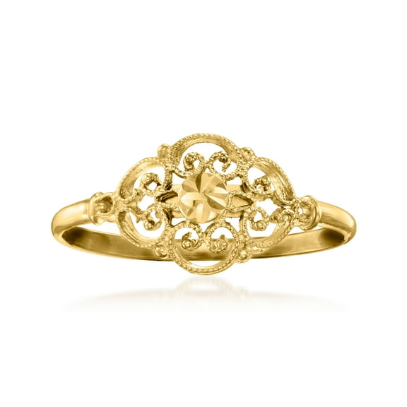 Ross-Simons Italian 14kt Yellow Gold Milgrain Ring, Women's, Adult