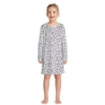 thumbnail image 2 of Wonder Nation Girls Long Sleeve Fleece Sleep Gown, Sizes 4-18 & Plus, 2 of 5