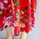 thumbnail image 5 of Más tamaño de las mujeres de la vendimia vestido suelto floral O cuello raglán manga corta holgada d Tomshoo Vestido, 5 of 7
