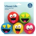thumbnail image 6 of Vibrant Life Multicolor Emoticon Latex Dog Toys with Squeakers, Chew Level 2, 5 Count, 6 of 8
