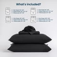 thumbnail image 6 of Sleep Zone Full Washed Microfiber Sheet Set, Black 14 Inch Deep Pocket, Ultra Soft All Season, 6 of 9