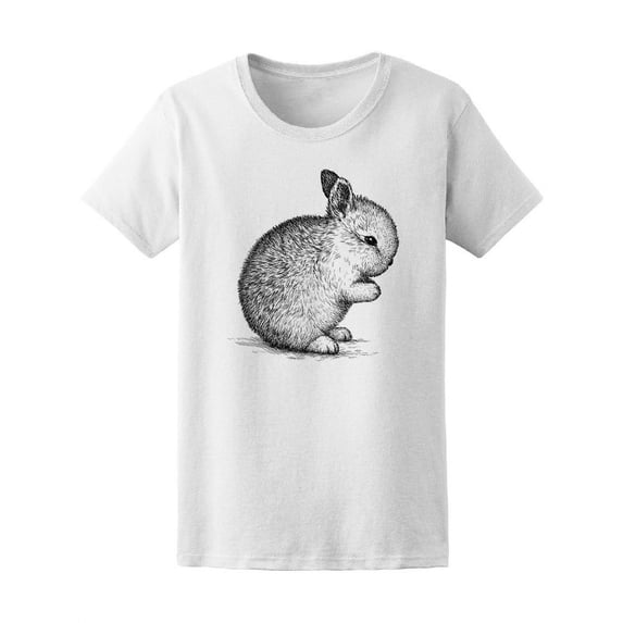 B&W Baby Rabbit T-Shirt Women -Image by Shutterstock, Female XX-Large