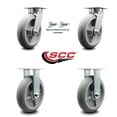 thumbnail image 2 of 8 Inch Kingpinless Thermoplastic Rubber Wheel Caster Set 2 Swivel Locks 2 Rigid, 2 of 2