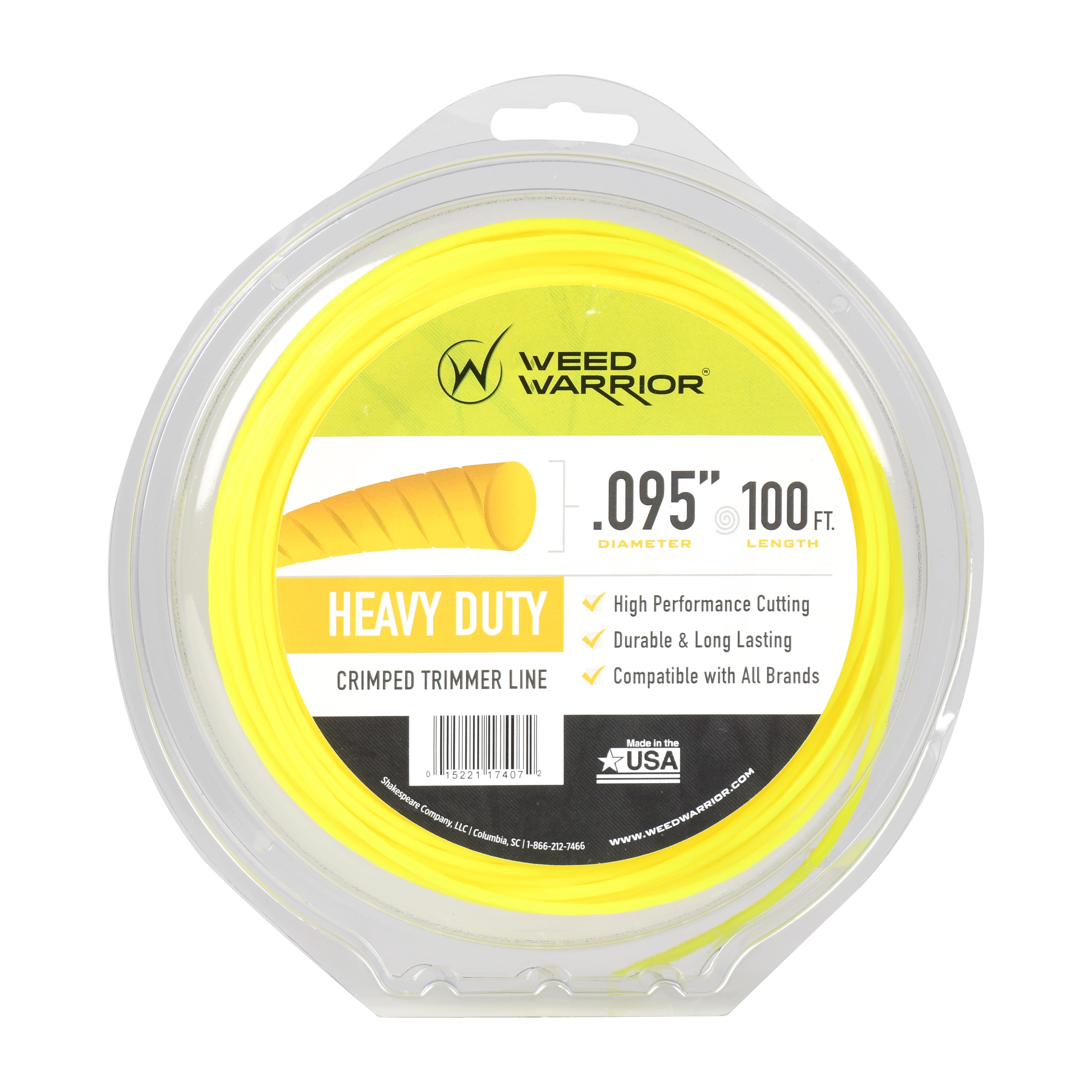 .095" x 100 ft @ Weed Warrior Commercial Twisted Trimmer Line String 