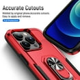 thumbnail image 5 of Dteck Case for iPhone 14 Pro,Shockproof Rubber Military Grade Drop Protection Dual Layer Case Ring Holder Kickstand Cover Support Magnetic Car Mount, Red+Black, 5 of 10
