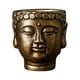 thumbnail image 1 of Maceta de cemento con forma de cabeza de Buda, soporte novedoso para brochas de maquillaje, adorno para plantas Bronce, 1 of 9