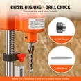 thumbnail image 4 of VEVOR Benchtop Mortise Machine, 370W, 1725 RPM Woodworking Mortising Machine, with 1/4-Inch 3/8-Inch 1/2-Inch Chisels Wooden Workbench, for Making Round Holes Square Holes Or Special Square Holes, 4 of 9