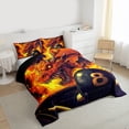 thumbnail image 3 of Homewish Cartoon Dragon Animal Full Size Comforter Sets, Billiards Sport Player Bedding Comforter Set, Retro Japanese Style Reversible Bedding Sets, Lightweight Room Decor, 3-Piece, 3 of 8