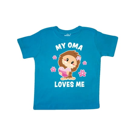

Inktastic My Oma Loves Me with Bigfoot Gift Toddler Toddler Girl T-Shirt