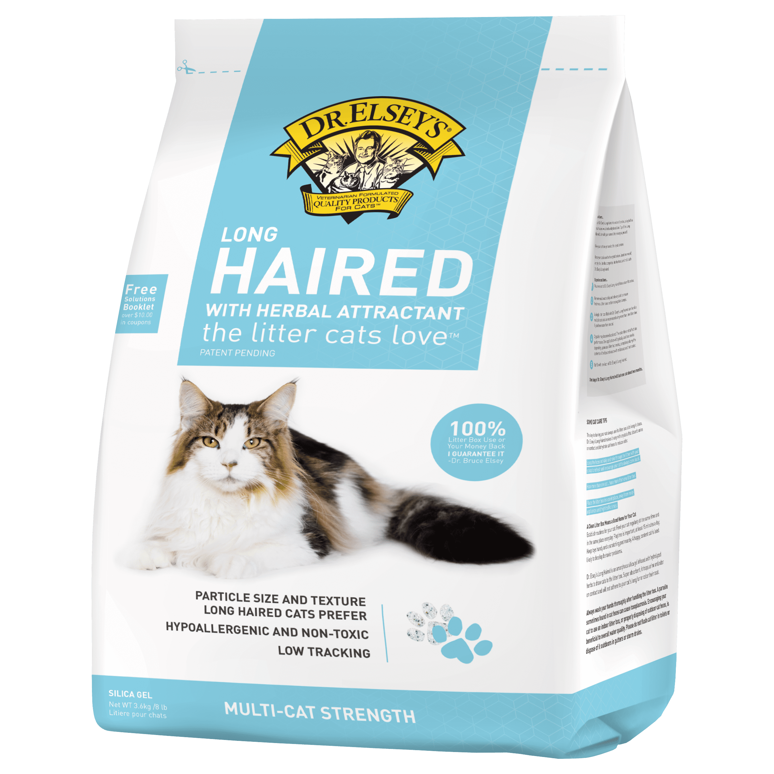 Dr. Elsey's Precious Cat Long Haired Silica Crystal Cat Litter, 8 Lb