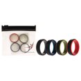 thumbnail image 1 of Juego de anillos escalonados de 2 capas de boda de silicona - Negro por ROQ para hombres - Anillo de 4 x 10 mm, 1 of 1