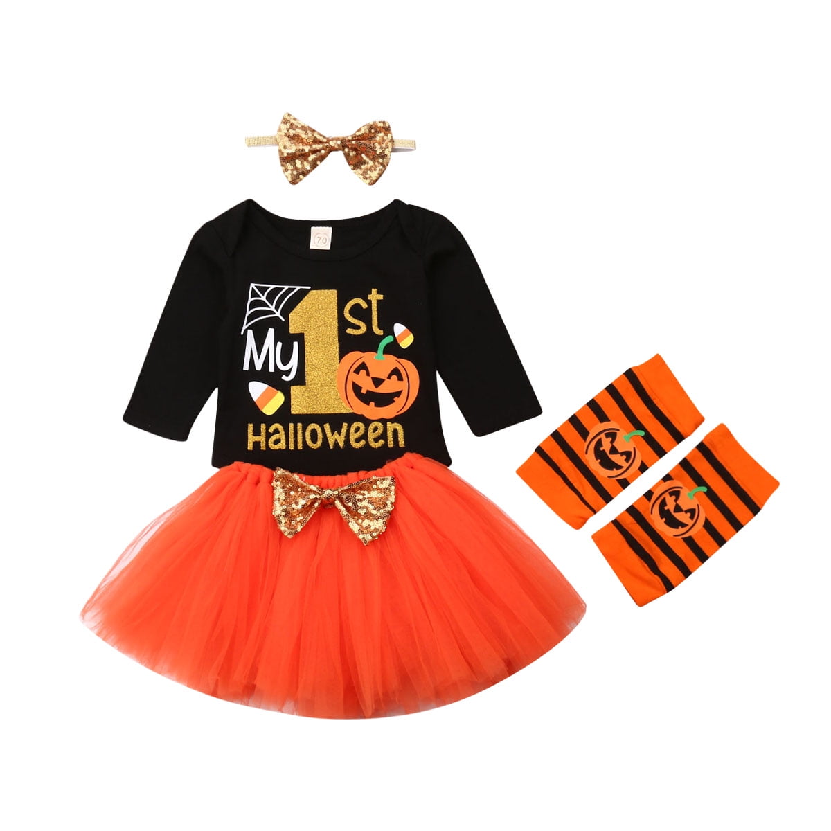 Baby Halloween Outfit Kids Girls Thankful Babe Print Dress Long Sleeve Tutu Skirts Clothes Autumn Winter 