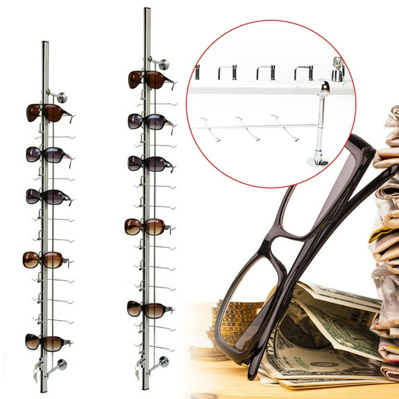TOOL1SHOoo 10PCS Aluminium Lockable Sunglasses Glasses Eyeglasses Display Rod with Display Rack Frame Sunglass Stand  (1.22m Hold 14 Frames)
