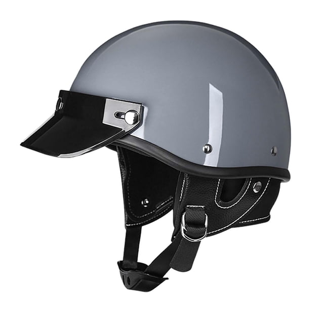 Casco de motocicleta Zulema Media Cara Ligero Gris S