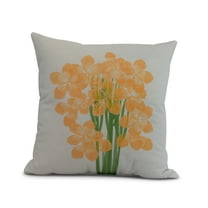 Simply Daisy, 16" x 16" Florpalida, Floral Print Outdoor Pillow, Yellow
