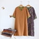 thumbnail image 2 of Vestido de cuello en V de manga corta retro de doble cara teñido en hilo de estilo nacional de verano para mujer falda teñida en hilo de longitud media Vestido de casa de algodón que se puede usar al, 2 of 6