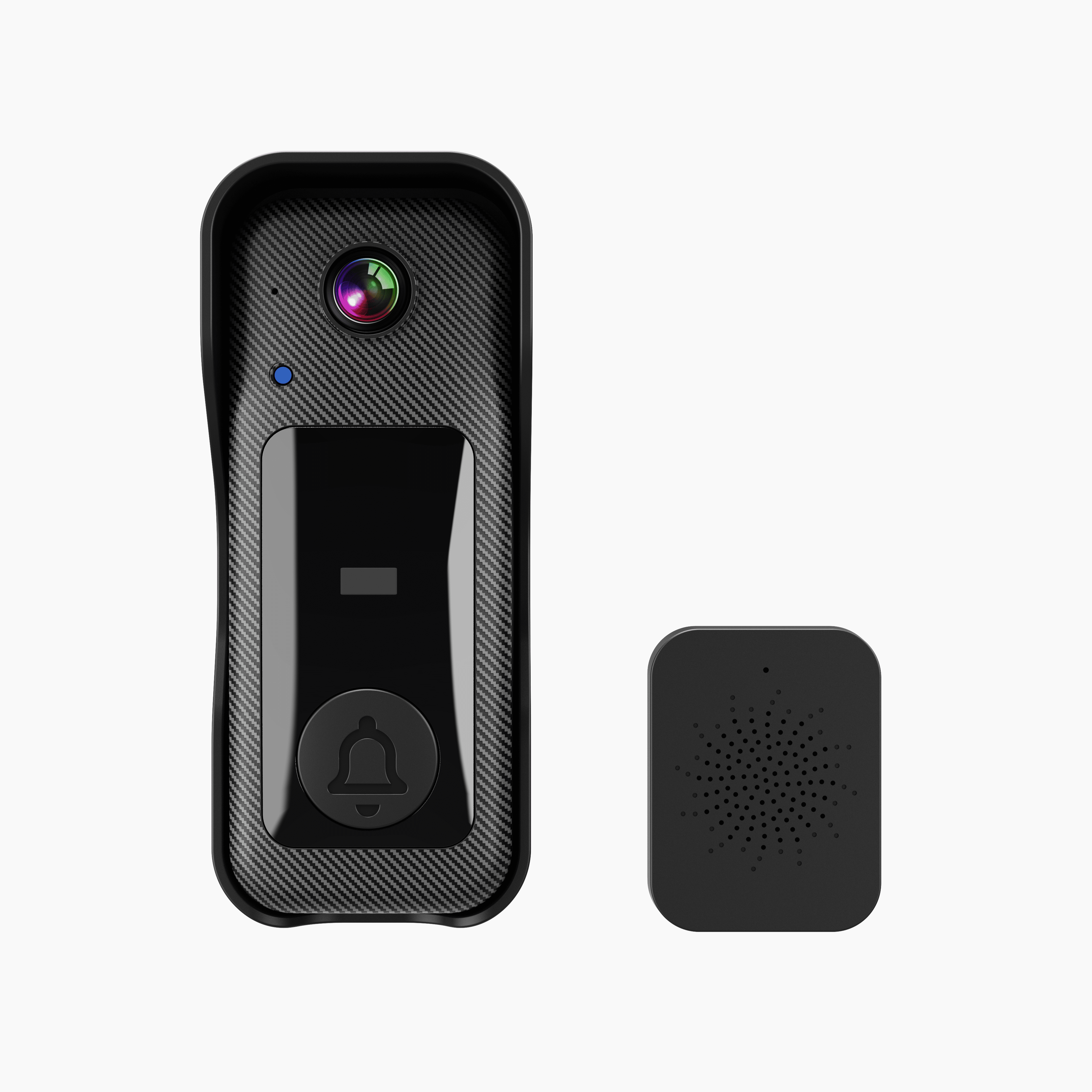 Smart Video Doorbell Auto Capture Auto Recording 128GB TF Card Support ABS Material Home Security Doorbell Black
