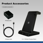 3 in 1 Charging Station for iPhone, Wireless Charger for iPhone 16e 16 15 14 13 12 11 X Pro Max, compatible with Apple Watch, Wireless Charging Station for AirPods 4 3 Pro