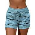 thumbnail image 2 of TRUBKH Shorts for Women High Waisted Running Shorts Hiking Shorts Board Shorts Women Gym Shorts Plus Size Workout Shorts Camo Shorts Drawstring Relaxed Fit Trendy Lounge Shorts Blue XL, 2 of 6