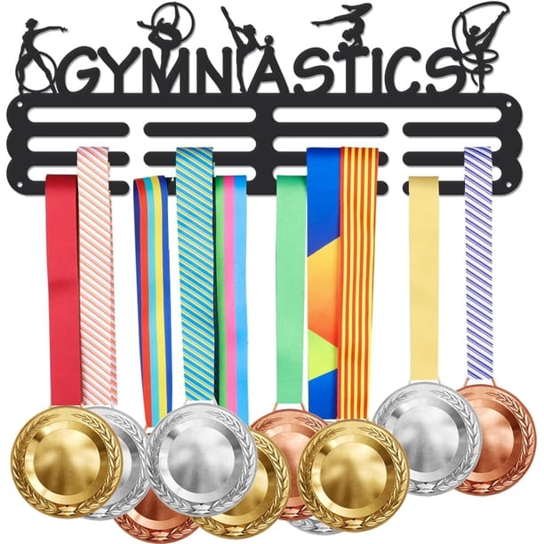 Exhibidor de medallas, soporte para medallas deportivas, estante de pared con gancho de hierro para cintas, colgador decorativo para premios, estante de almacenamiento para exhibir medallas.