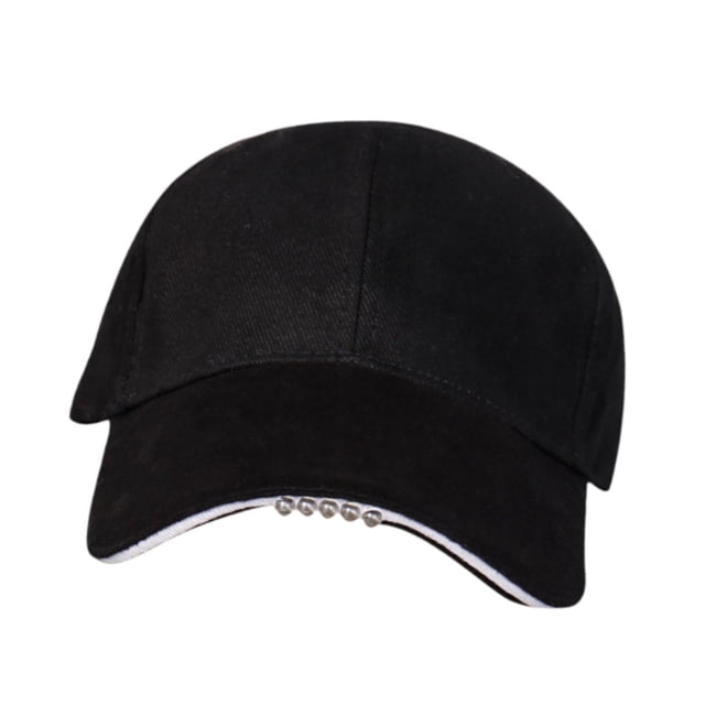 Gorra de béisbol con luz frontal tipo linterna para hombre, papá, esposo, deporte unisex Negro