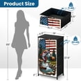 thumbnail image 3 of Rustic Dresser for Bedroom with 4 Storage Drawers American Flag Inspired Scene Rainbow Trout Elk Mountain Landscape Dressers Chest of Drawers Steel Framed Fabric Closet Organizers for Entryway, 3 of 7
