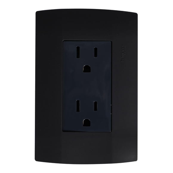 Contacto Tomacorriente Duplex Schneider Electric Negro