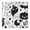 Black and White-2, variant on Black and White Halloween Doodle Pattern Square Fitted Tablecloth with Elastic Edge,Square Table Cover,Washable Elastic Table Cover for Home Kitchen Party Decor 34"x34"